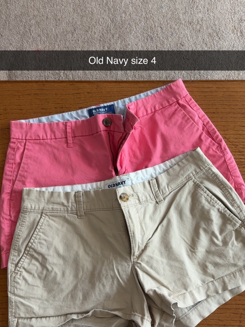 Old Navy Pink and Khaki Women's Shorts Duo